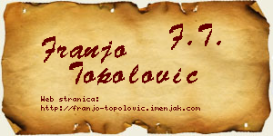 Franjo Topolović vizit kartica
